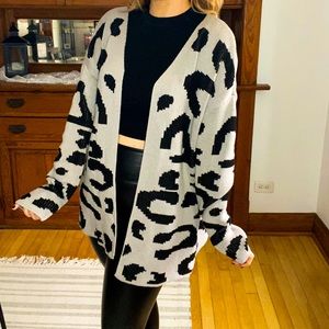 Cozy print cardigan